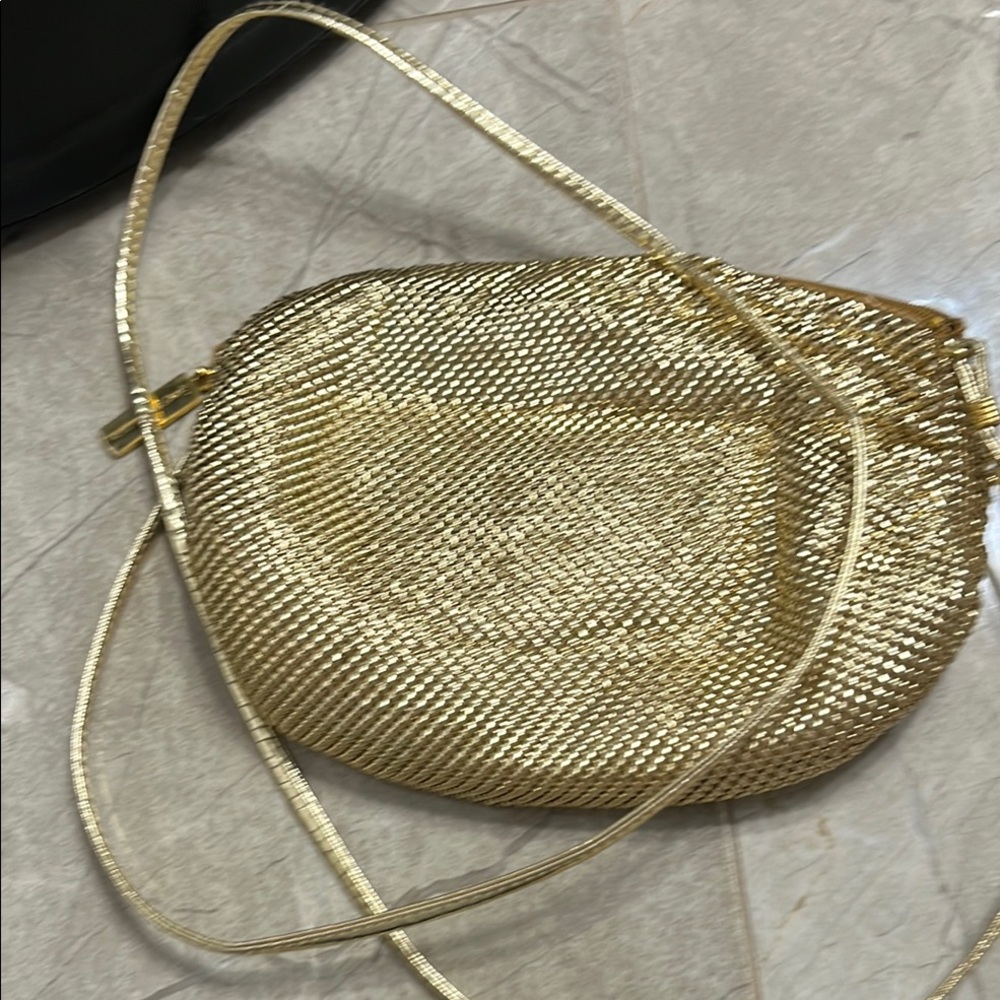 Whiting & Davis crossbody Elegant Gold Women's small purse